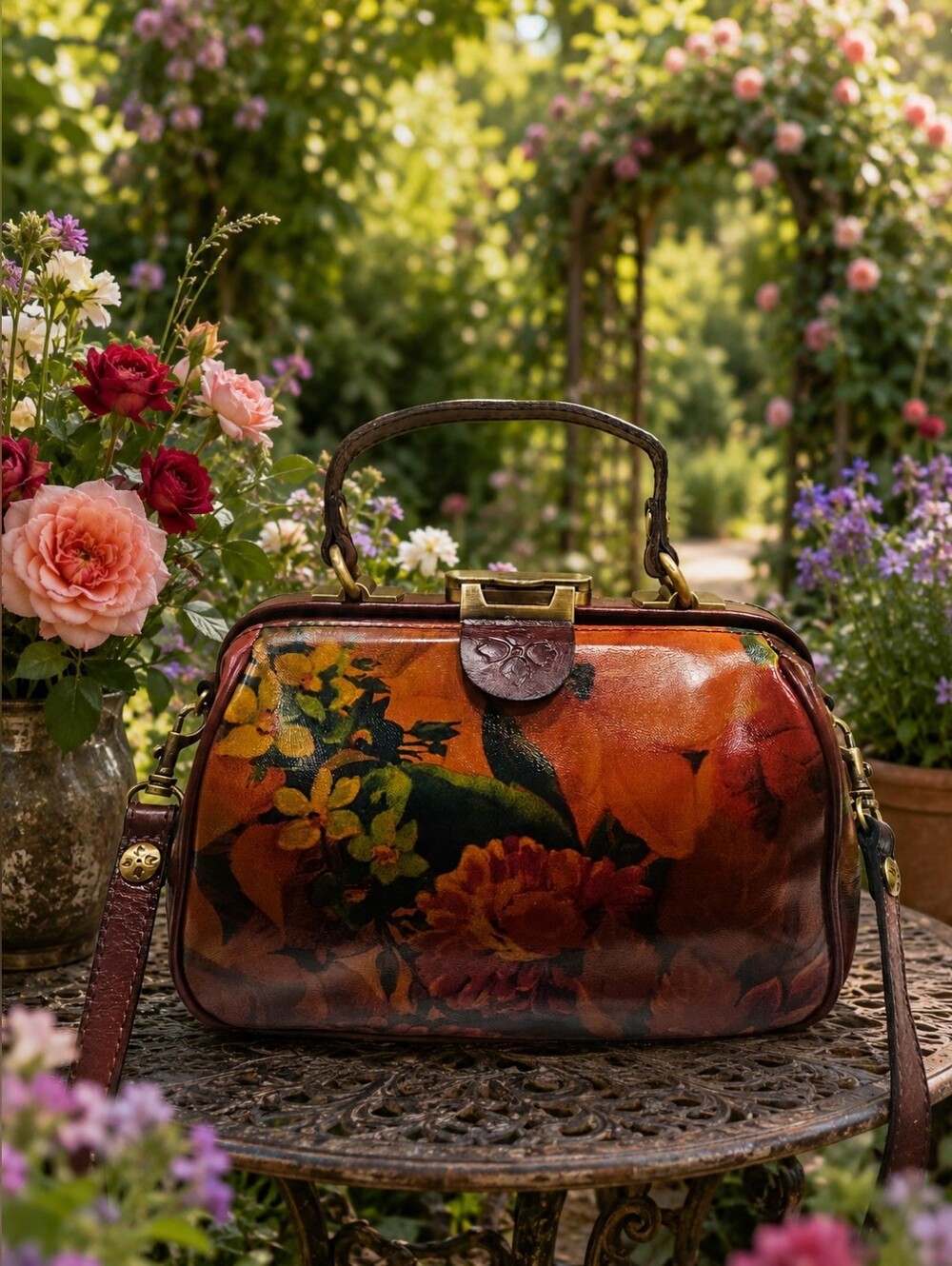 Patricia Nash Gracchi Floral Satchel - Picture 9 of 10